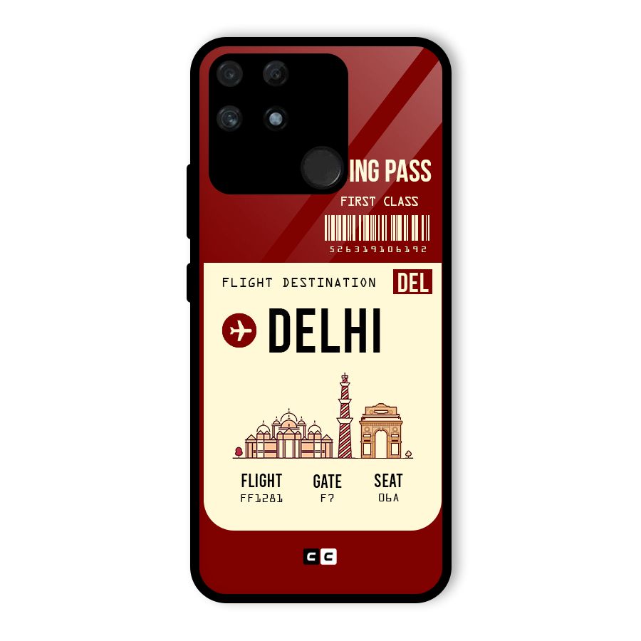Delhi Boarding Pass Glass Back Case for Realme Narzo 50A