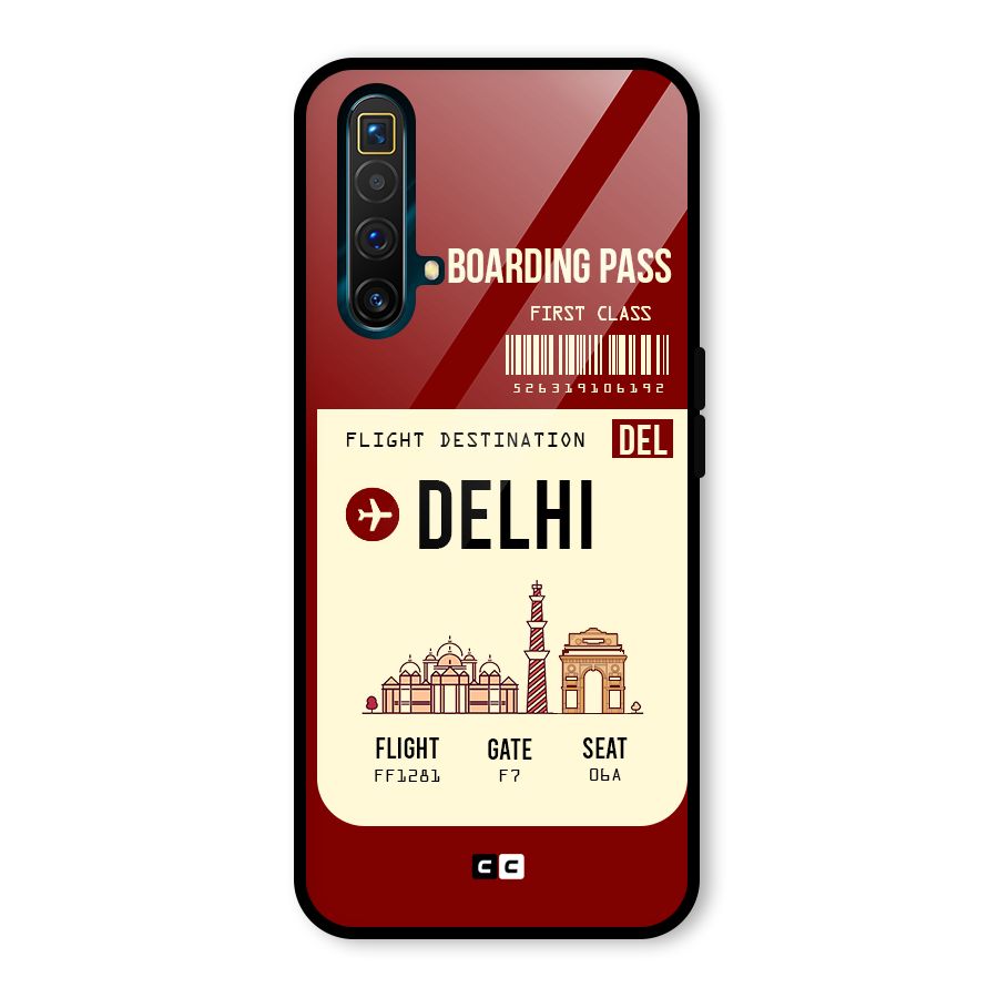 Delhi Boarding Pass Glass Back Case for Realme X3