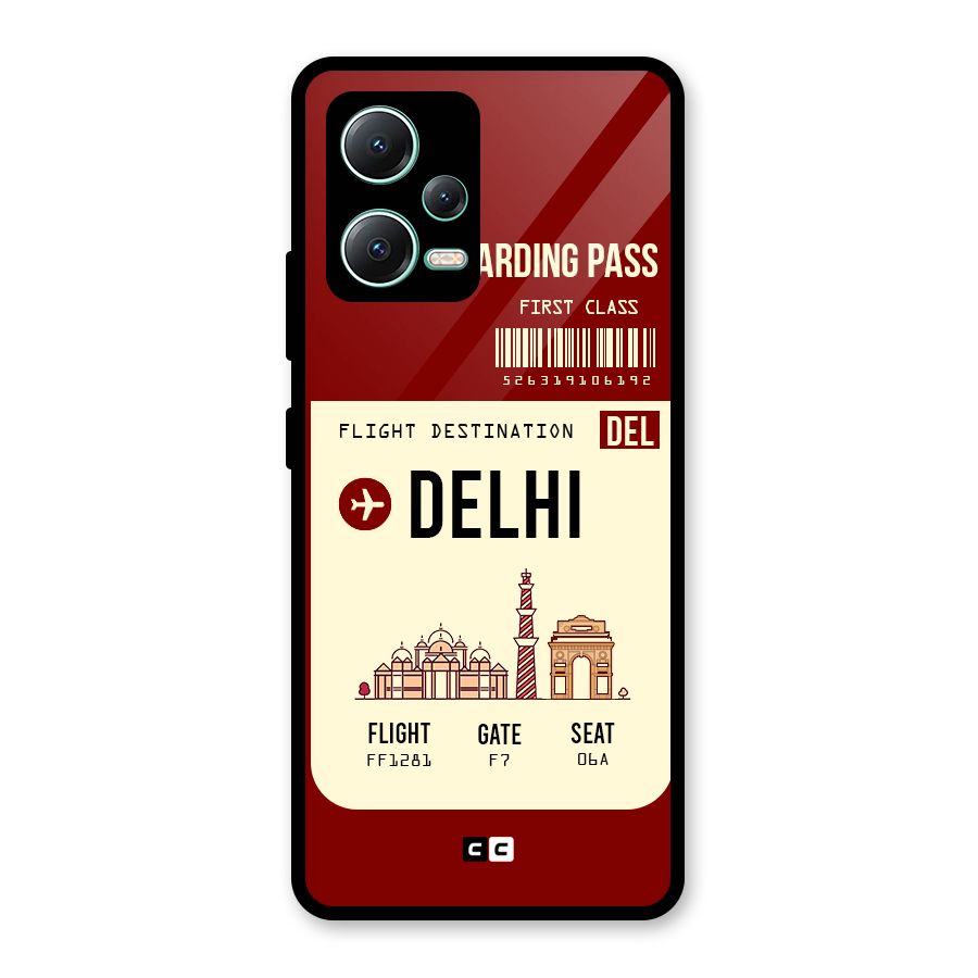 Delhi Boarding Pass Glass Back Case for Redmi Note 12 5G