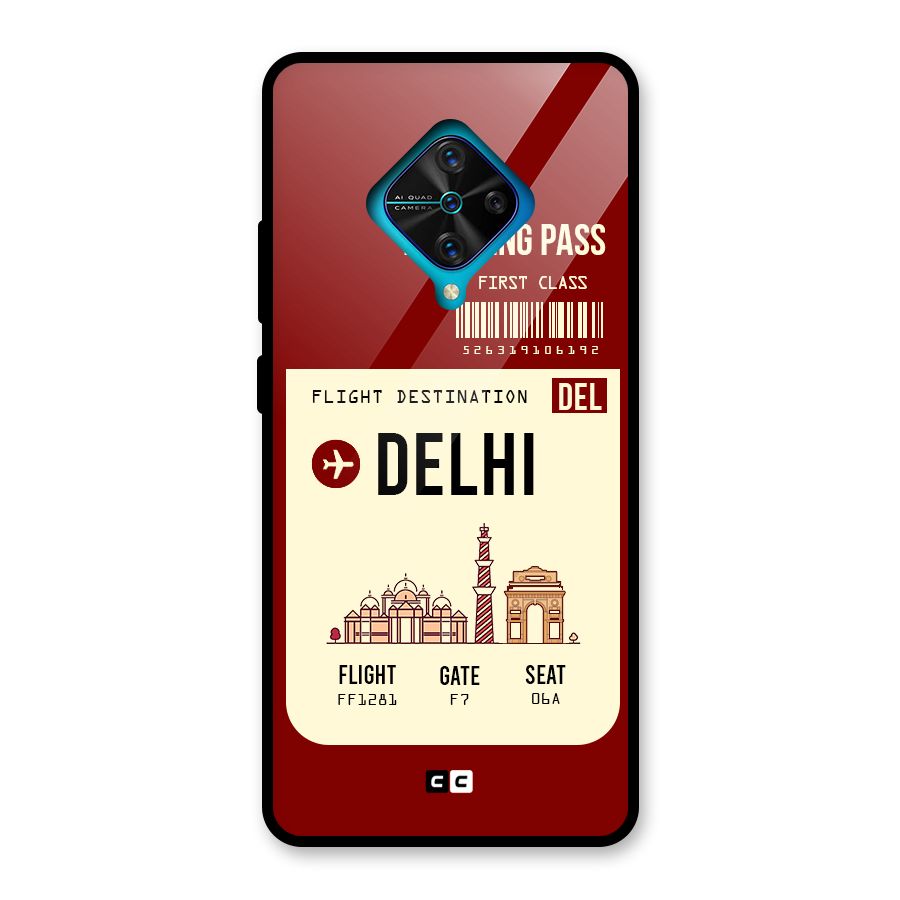 Delhi Boarding Pass Glass Back Case for Vivo S1 Pro