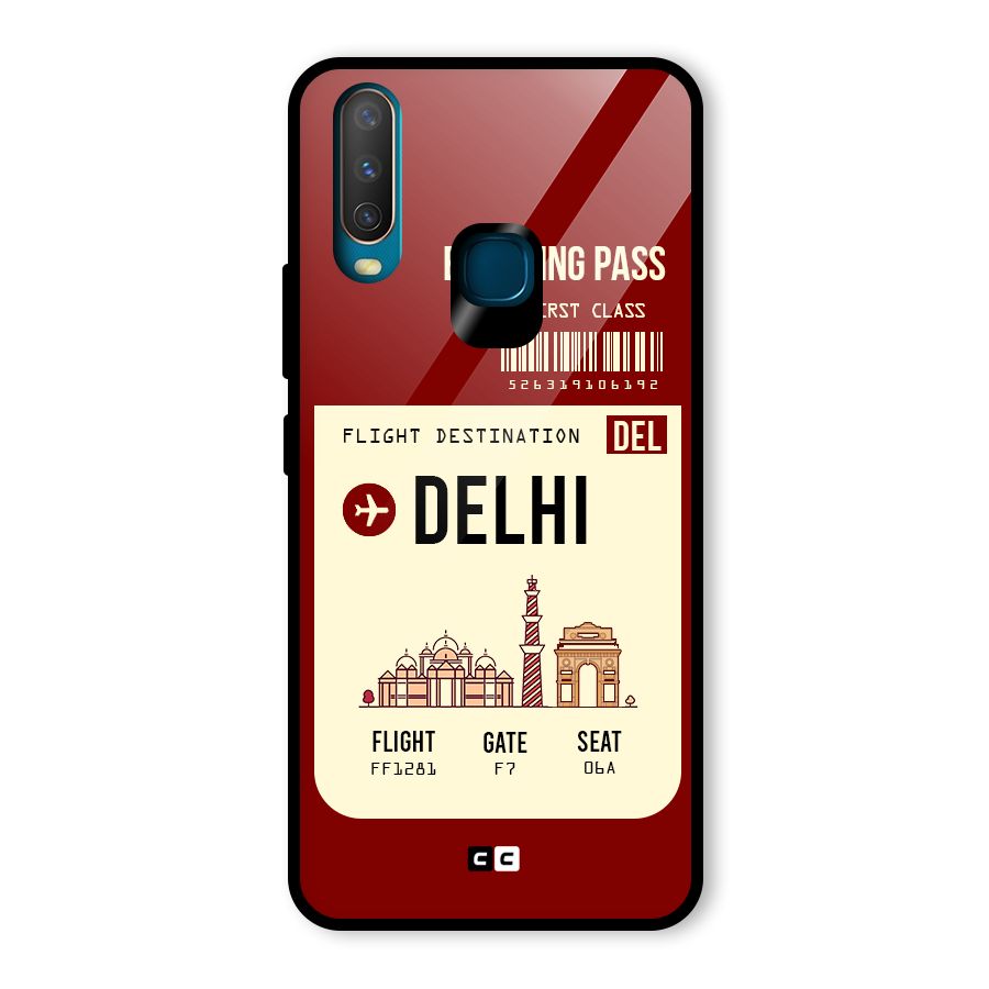 Delhi Boarding Pass Glass Back Case for Vivo U10