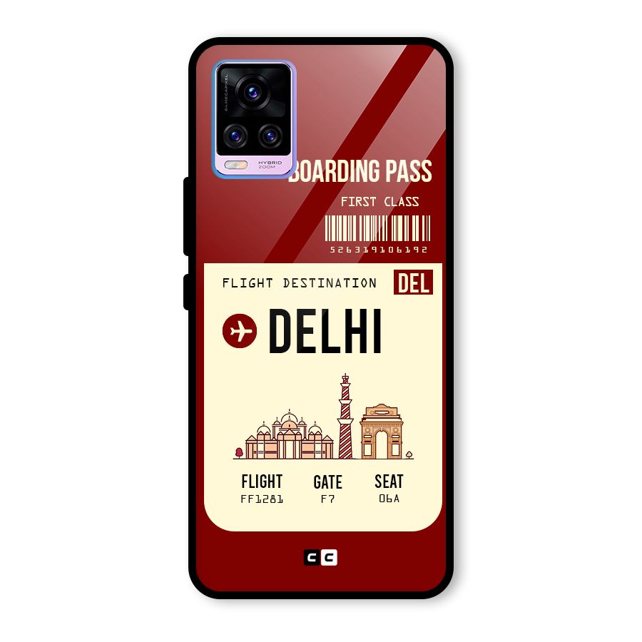 Delhi Boarding Pass Glass Back Case for Vivo V20 Pro