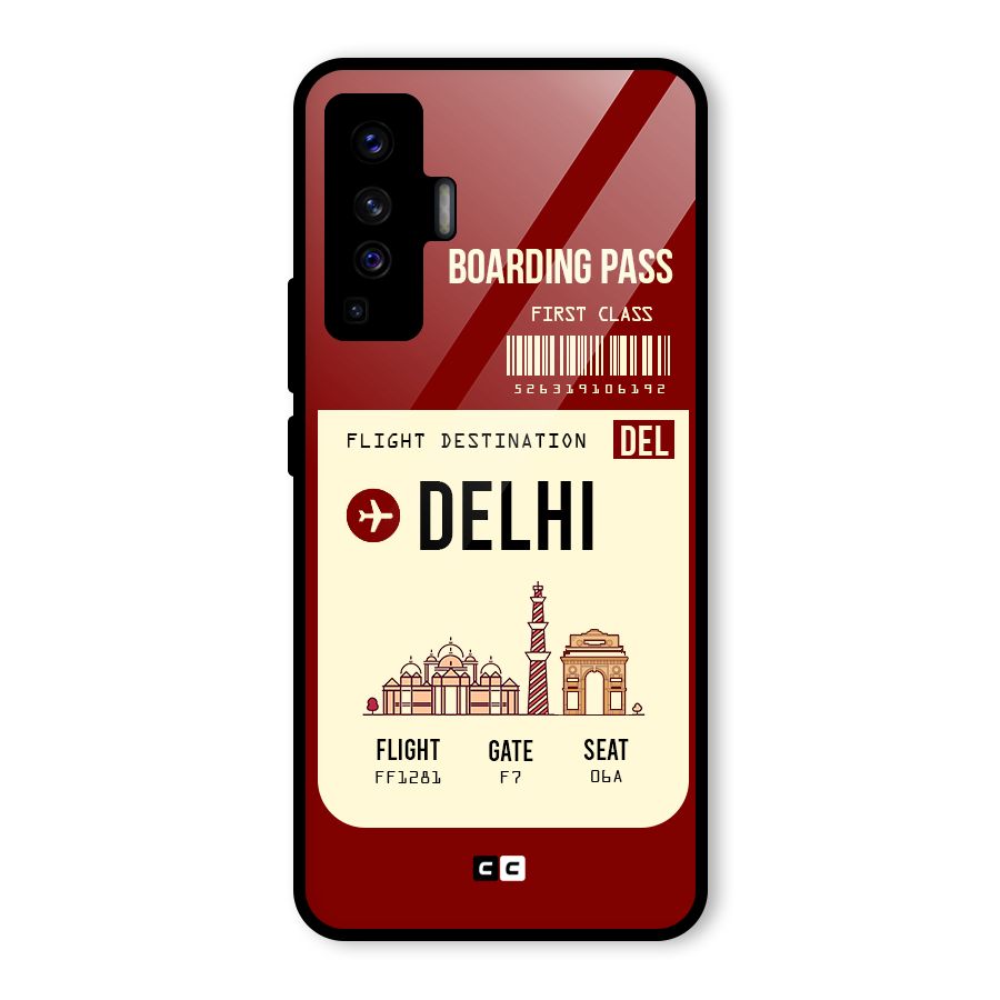 Delhi Boarding Pass Glass Back Case for Vivo X50