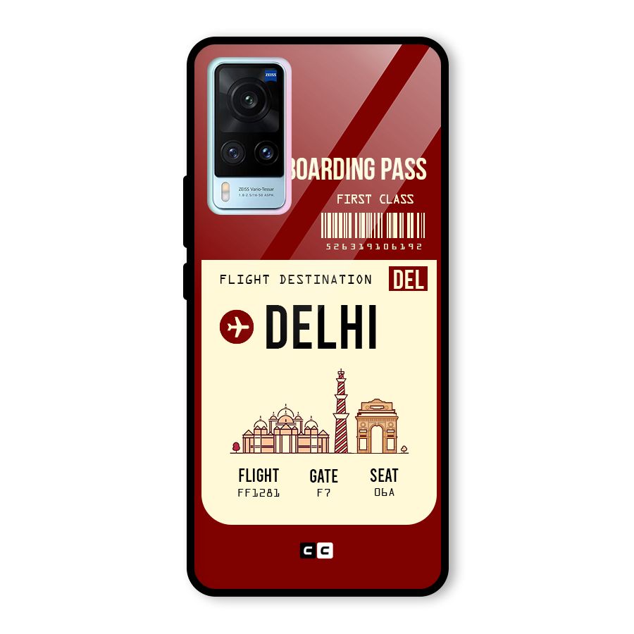 Delhi Boarding Pass Glass Back Case for Vivo X60
