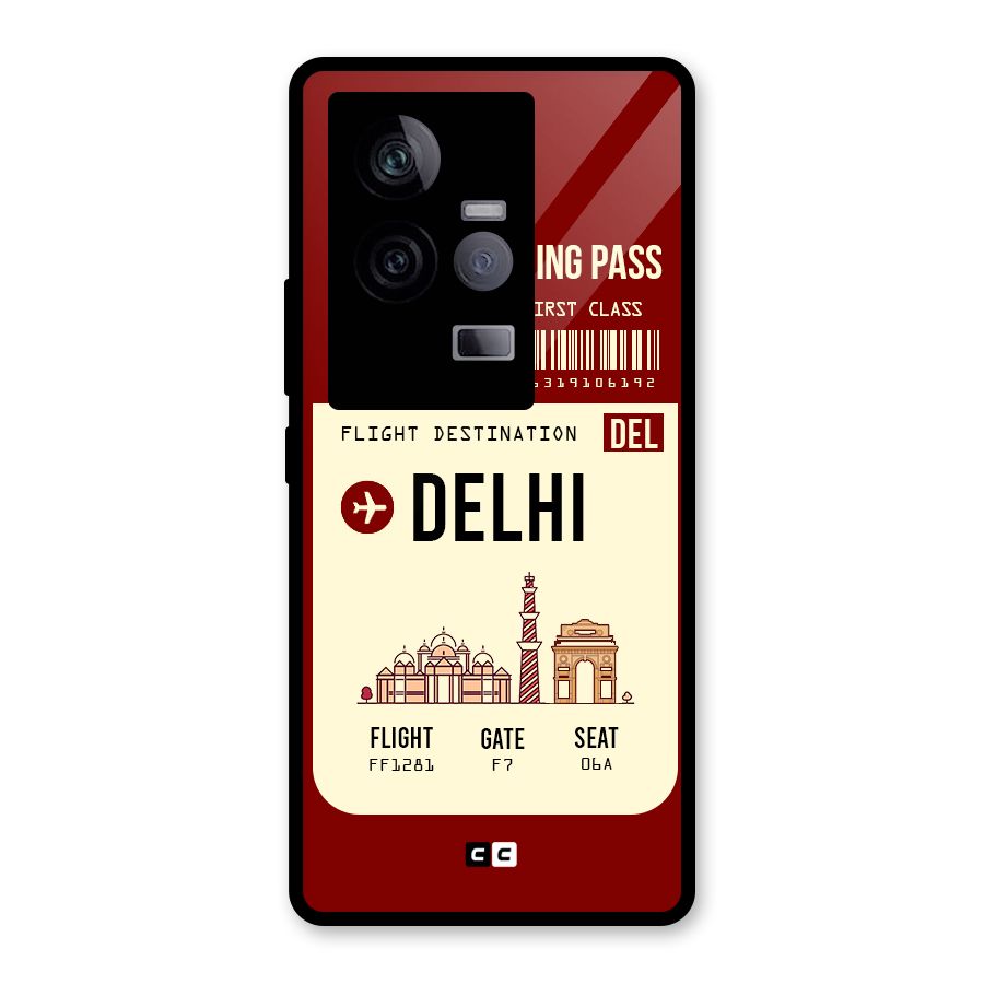 Delhi Boarding Pass Glass Back Case for Vivo iQOO 11 5G