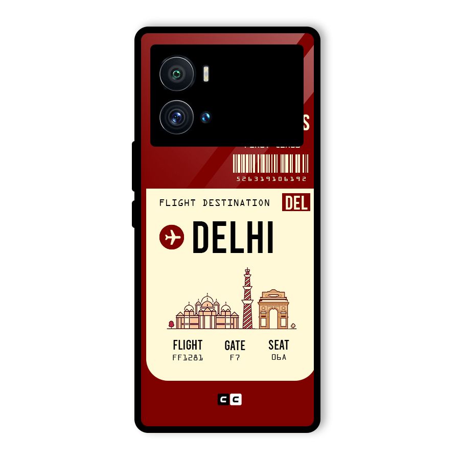 Delhi Boarding Pass Glass Back Case for Vivo iQOO 9 Pro
