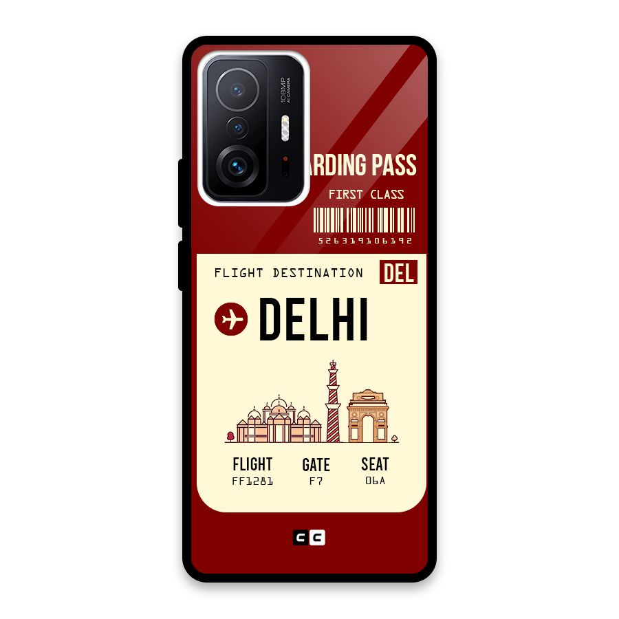 Delhi Boarding Pass Glass Back Case for Xiaomi 11T Pro