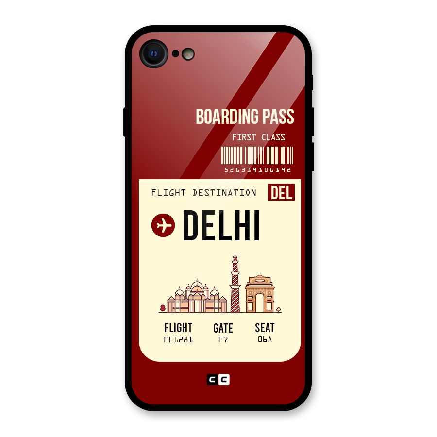 Delhi Boarding Pass Glass Back Case for iPhone SE 2022