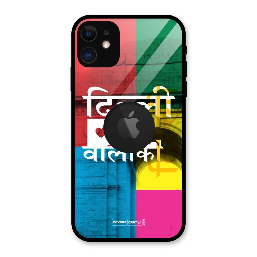 Delhi Citystyle Glass Back Case for iPhone 11 Logo Cut