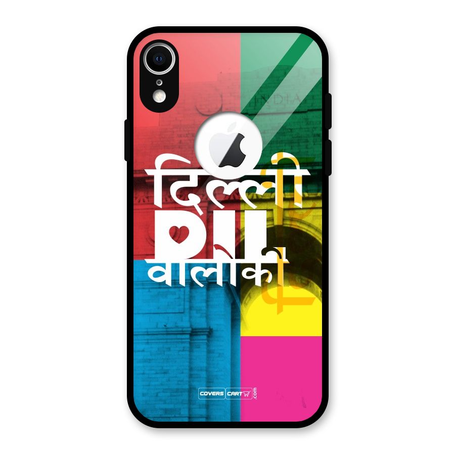 Delhi Citystyle Glass Back Case for iPhone XR Logo Cut