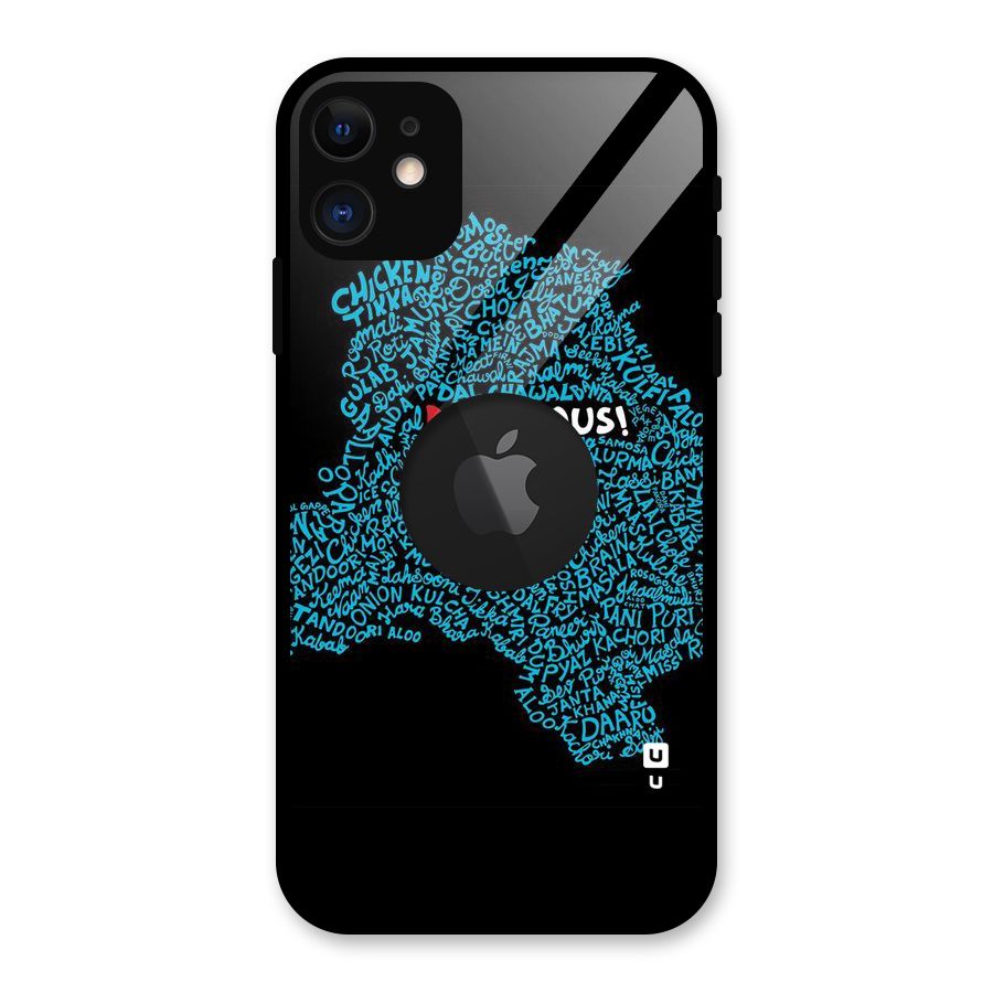 Delhicious Glass Back Case for iPhone 11 Logo Cut