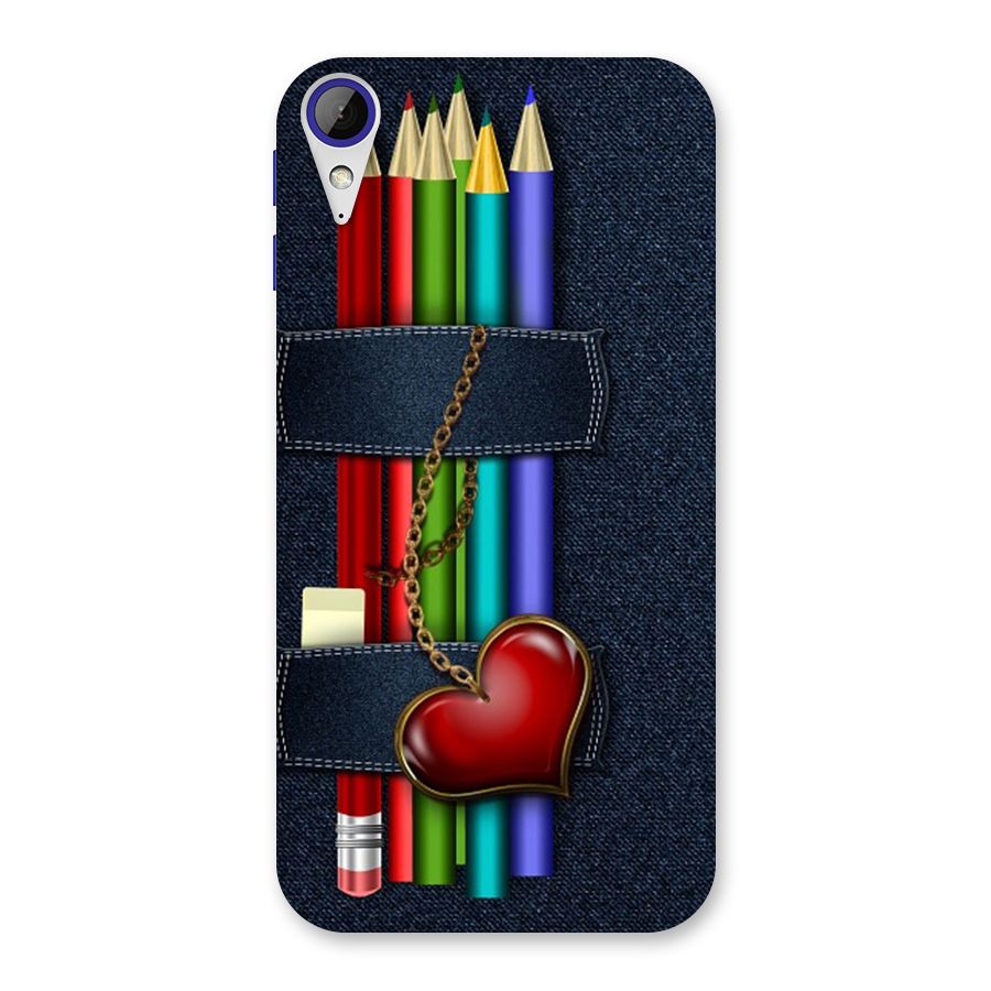 Denim Colorful Pencils Back Case for Desire 830