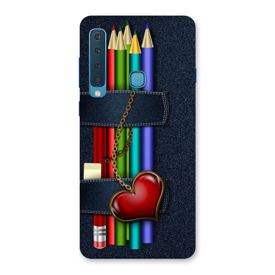 Denim Colorful Pencils Back Case for Galaxy A9 (2018)