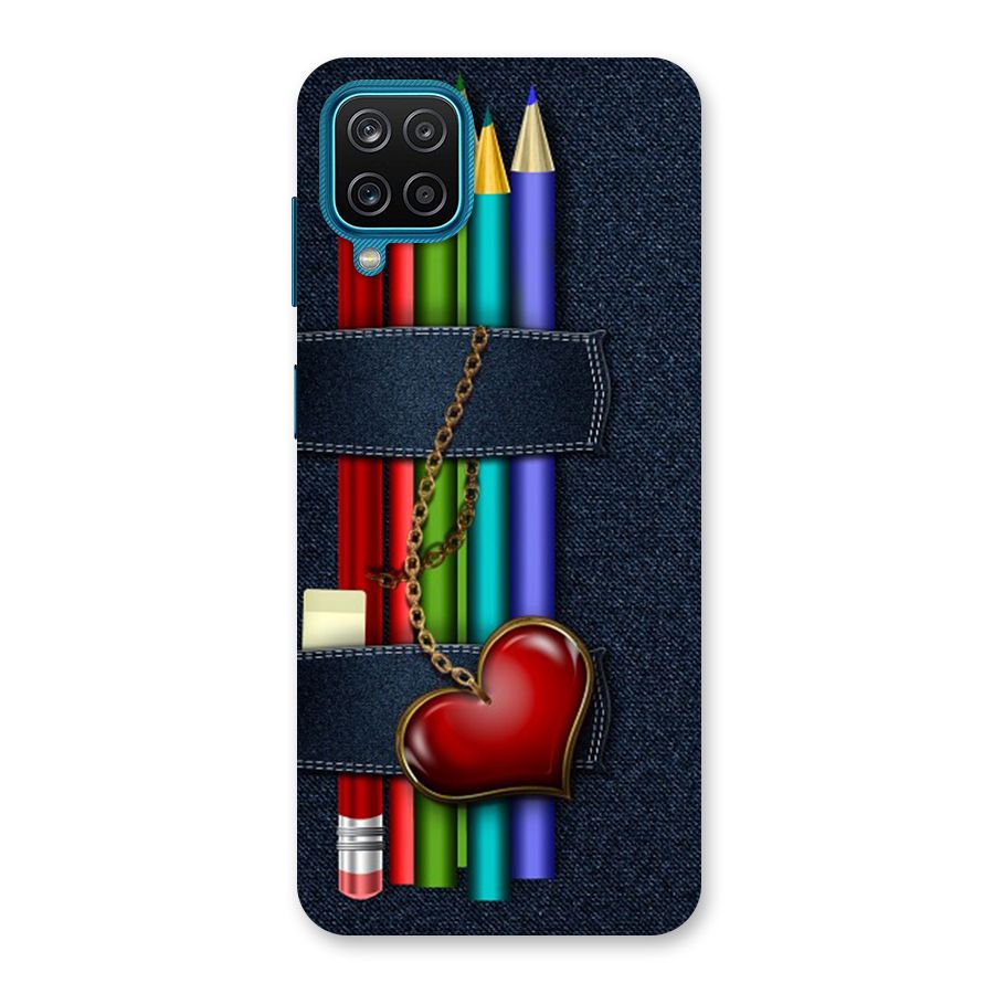Denim Colorful Pencils Back Case for Galaxy F12