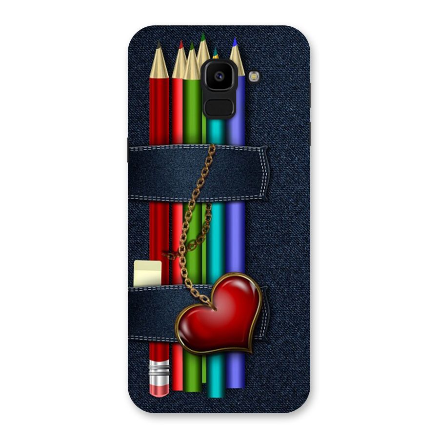 Denim Colorful Pencils Back Case for Galaxy J6