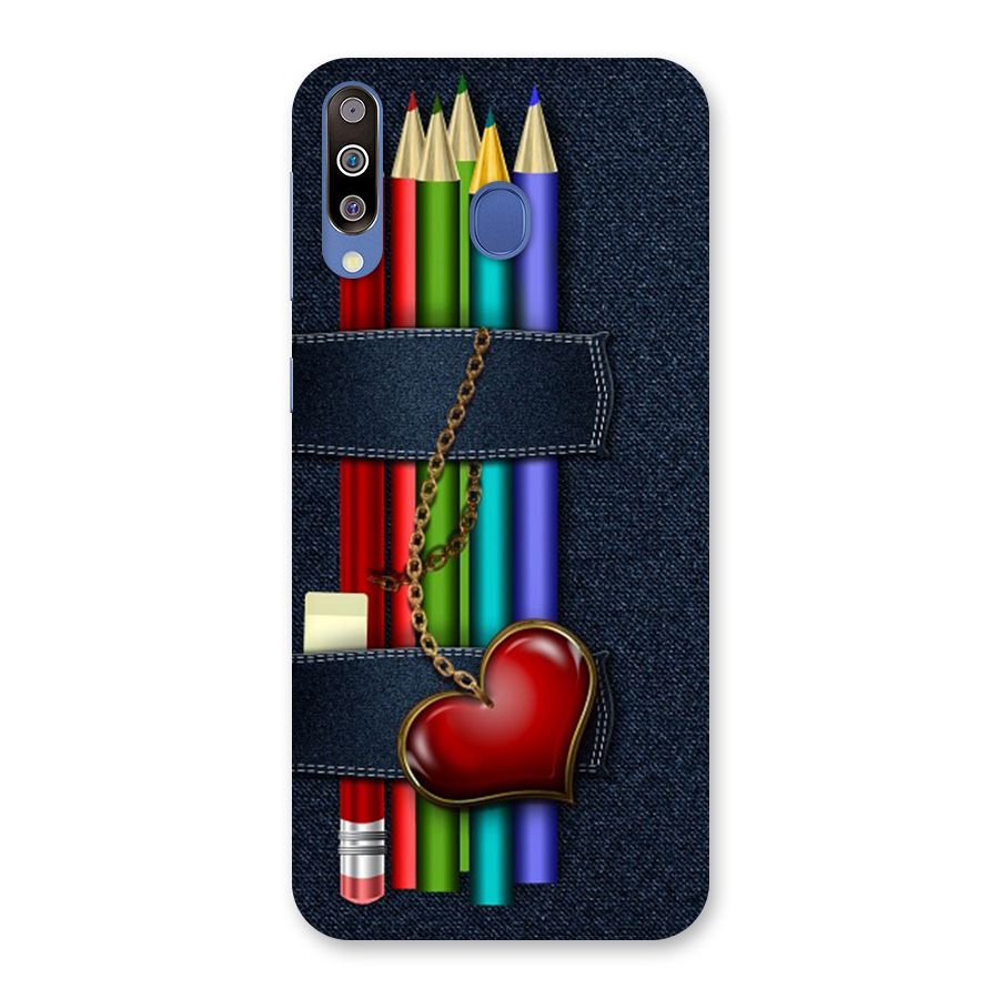 Denim Colorful Pencils Back Case for Galaxy M30