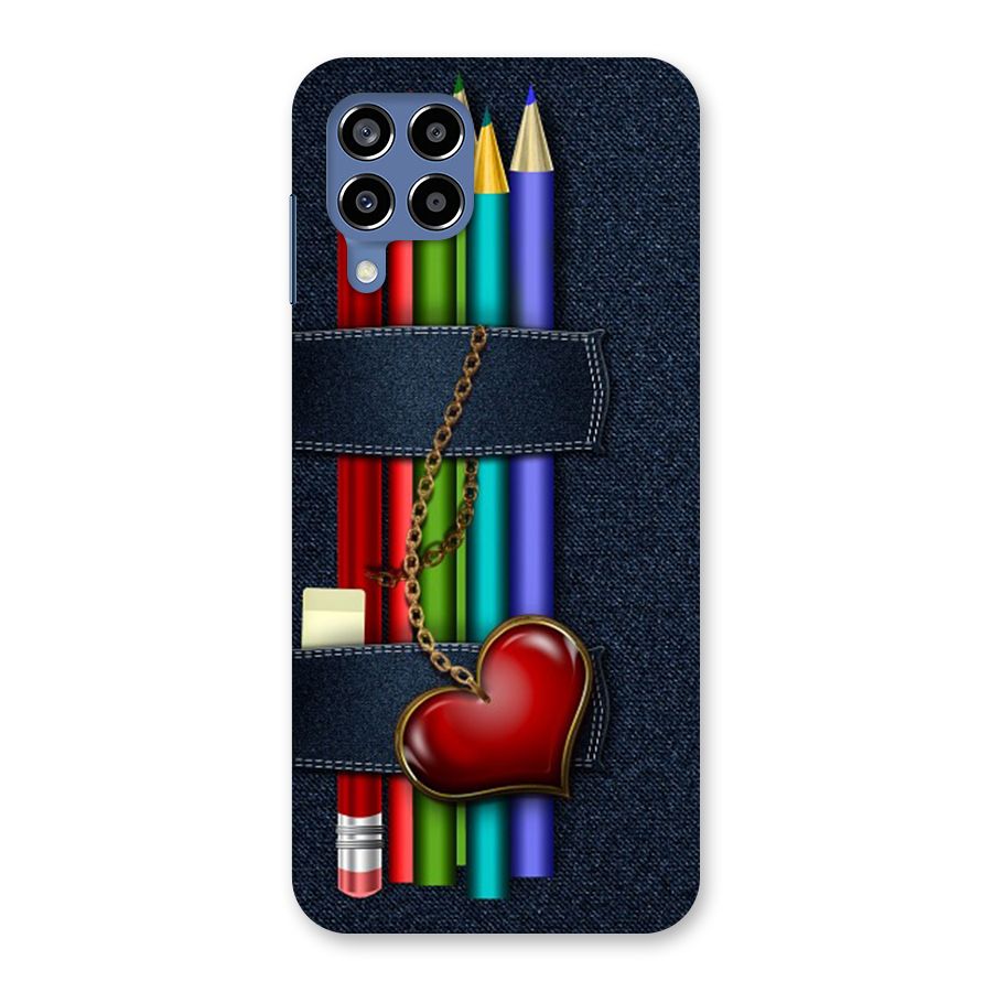 Denim Colorful Pencils Back Case for Galaxy M53 5G