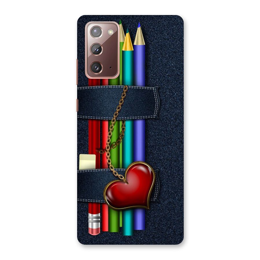 Denim Colorful Pencils Back Case for Galaxy Note 20