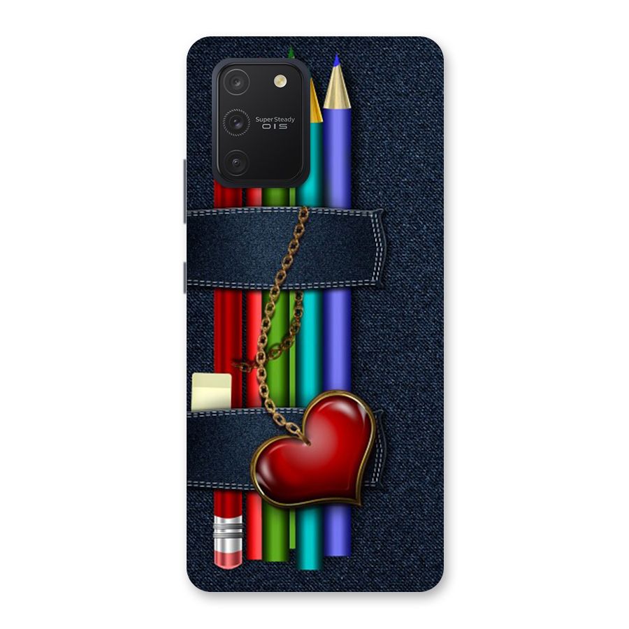 Denim Colorful Pencils Back Case for Galaxy S10 Lite