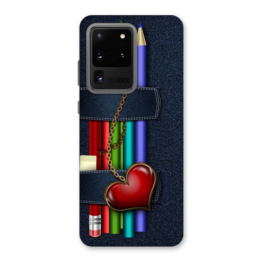 Denim Colorful Pencils Back Case for Galaxy S20 Ultra