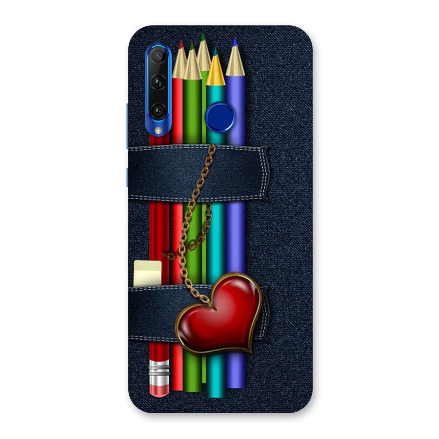 Denim Colorful Pencils Back Case for Honor 20i