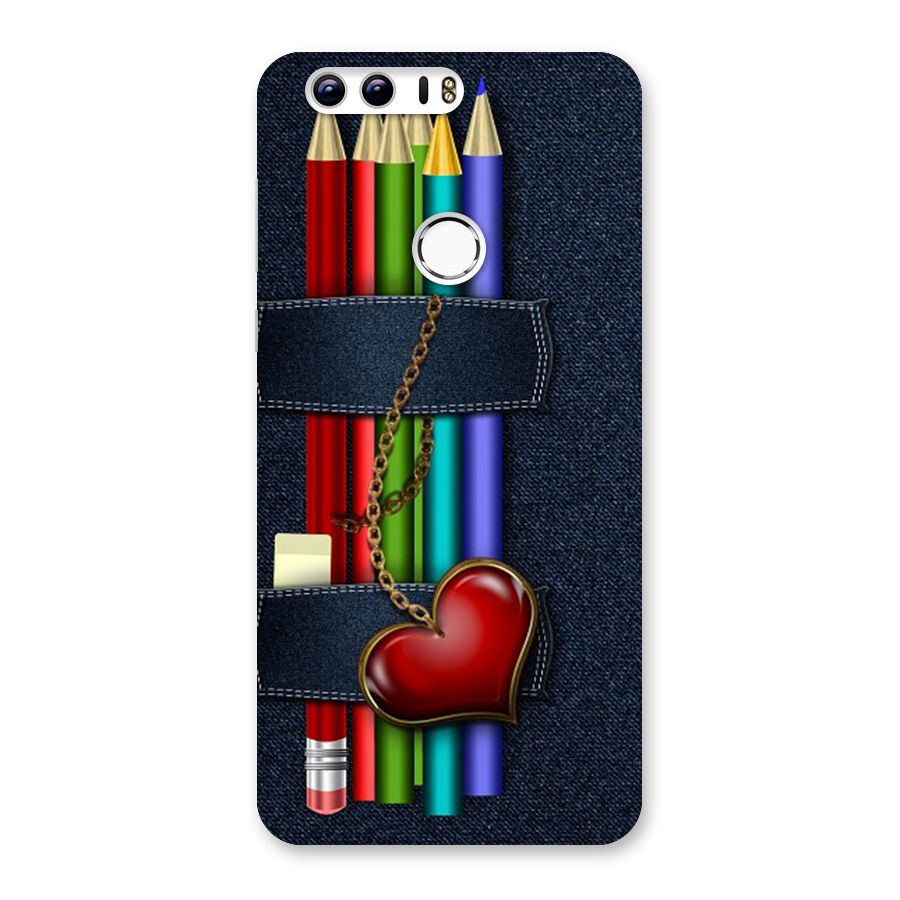 Denim Colorful Pencils Back Case for Honor 8