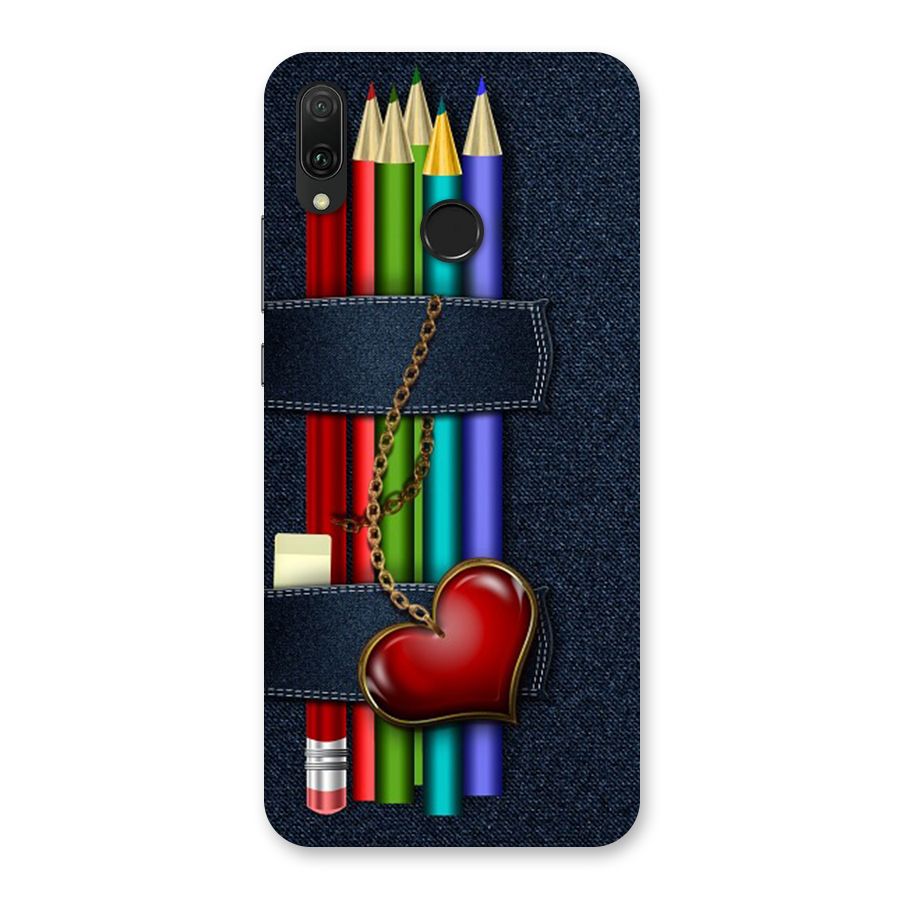 Denim Colorful Pencils Back Case for Huawei Y9 (2019)
