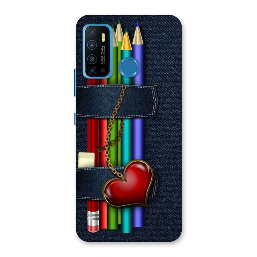 Denim Colorful Pencils Back Case for Infinix Hot 9