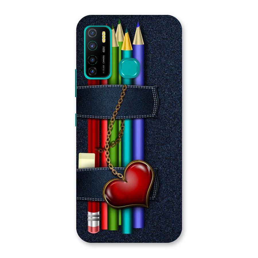 Denim Colorful Pencils Back Case for Infinix Hot 9 Pro