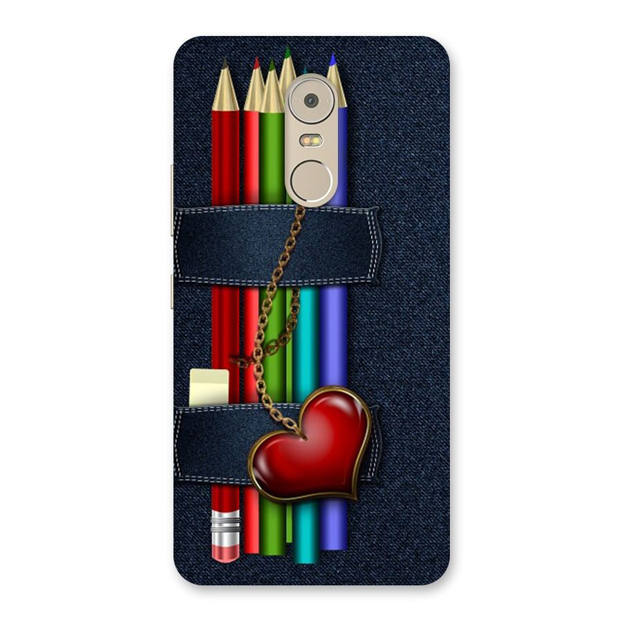 Denim Colorful Pencils Back Case for Lenovo K6 Note