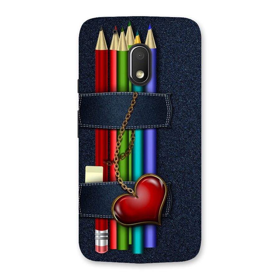 Denim Colorful Pencils Back Case for Moto G4 Play
