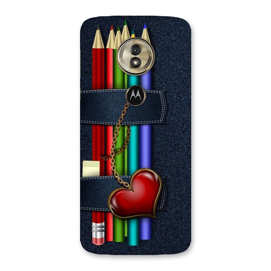 Denim Colorful Pencils Back Case for Moto G6 Play