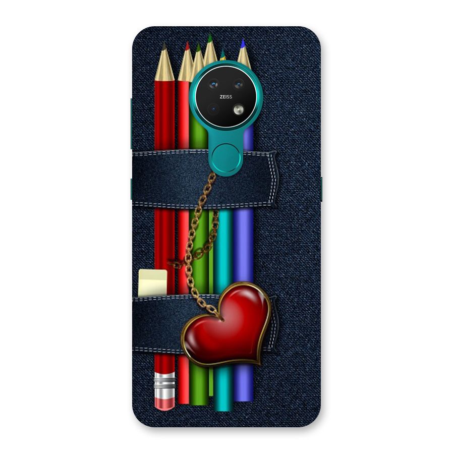 Denim Colorful Pencils Back Case for Nokia 7.2