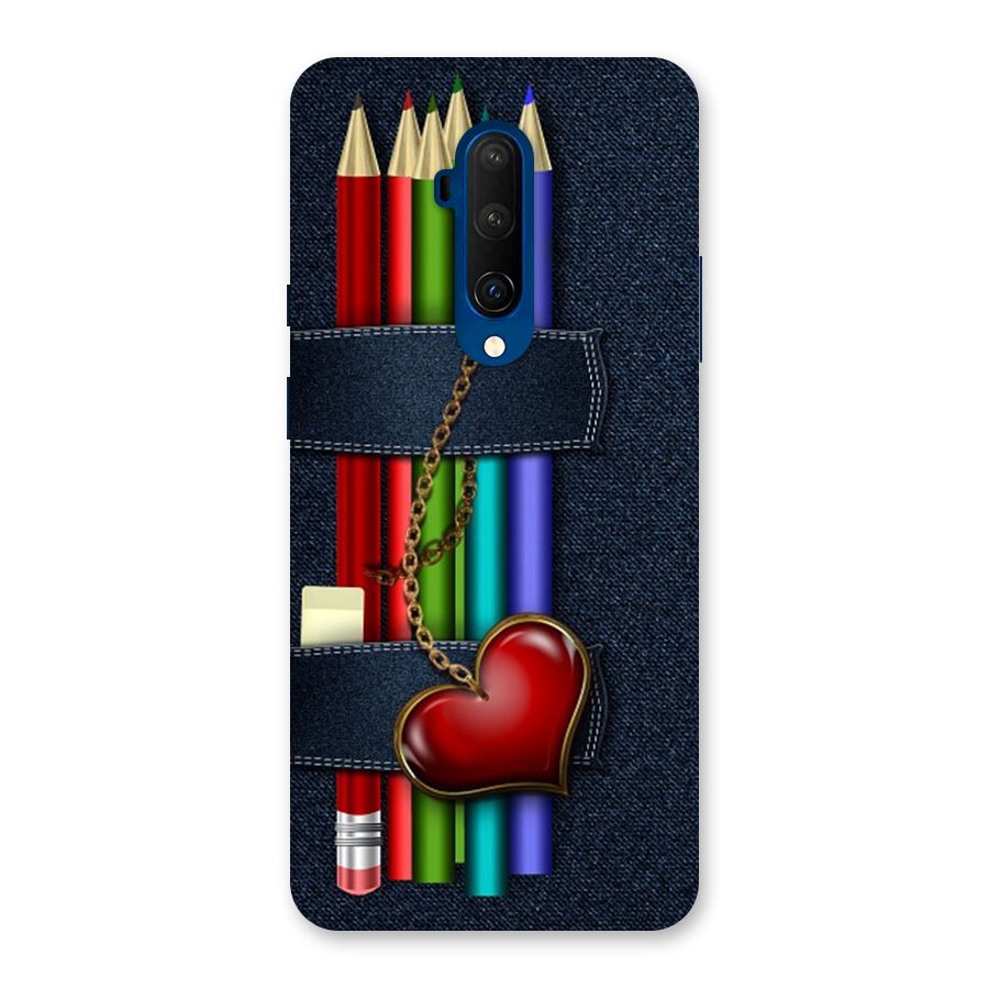 Denim Colorful Pencils Back Case for OnePlus 7T Pro