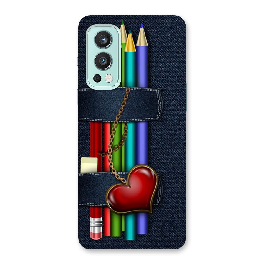 Denim Colorful Pencils Back Case for OnePlus Nord 2 5G