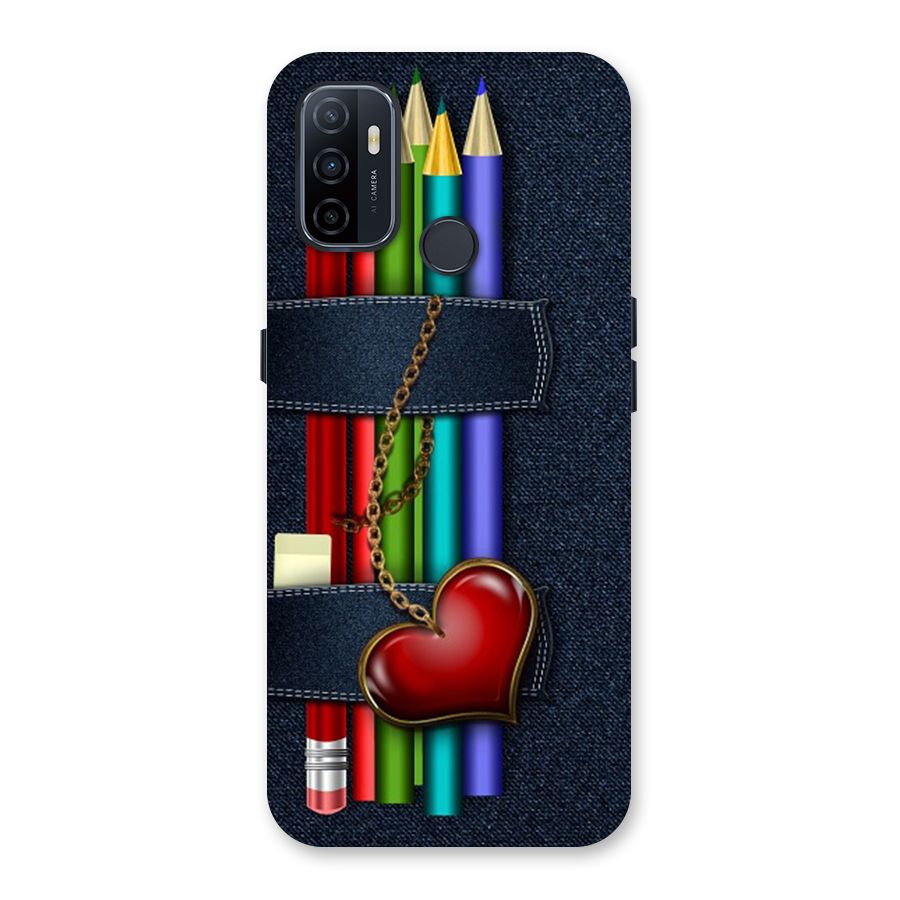 Denim Colorful Pencils Back Case for Oppo A32