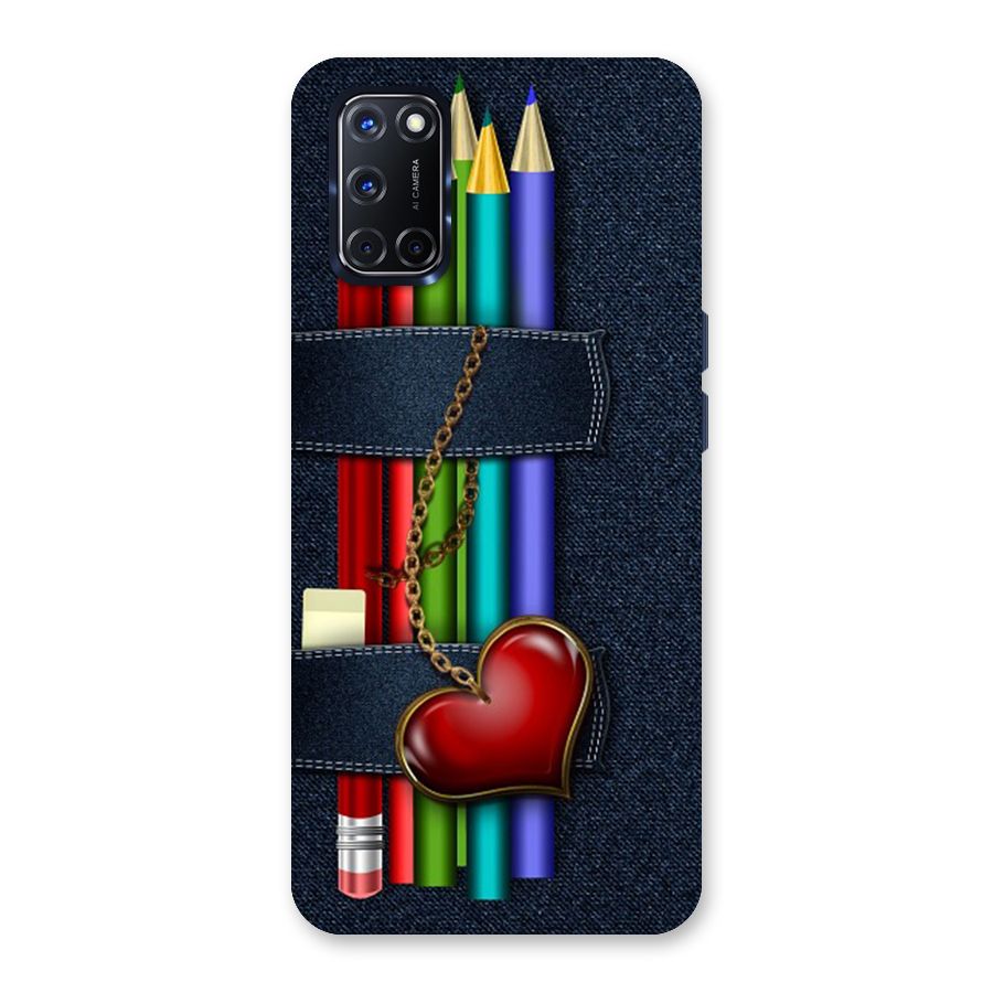 Denim Colorful Pencils Back Case for Oppo A52
