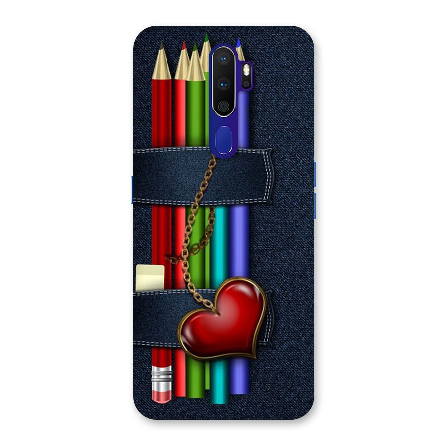 Denim Colorful Pencils Back Case for Oppo A9 (2020)