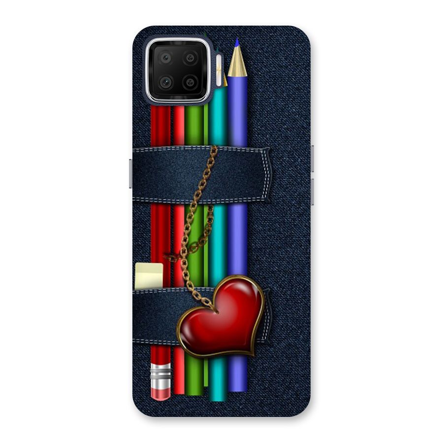 Denim Colorful Pencils Back Case for Oppo F17