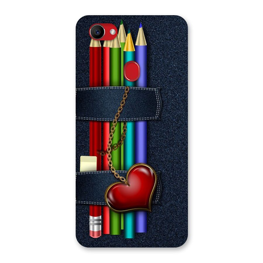 Denim Colorful Pencils Back Case for Oppo F7