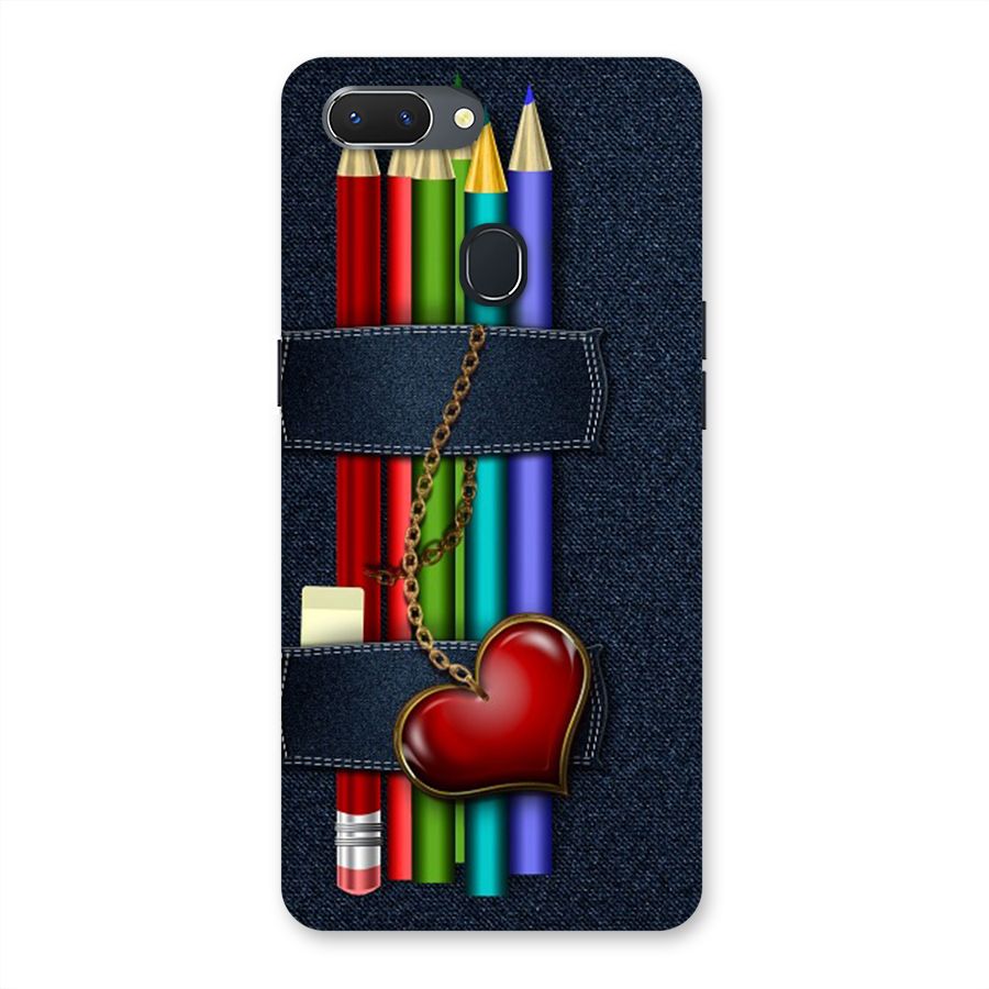 Denim Colorful Pencils Back Case for Oppo Realme 2