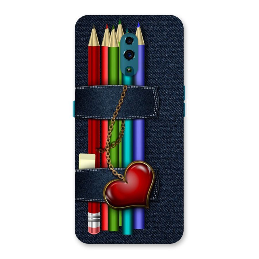Denim Colorful Pencils Back Case for Oppo Reno