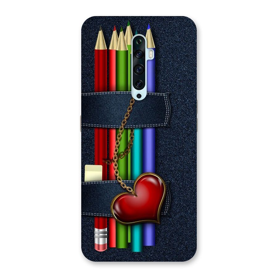 Denim Colorful Pencils Back Case for Oppo Reno2 Z