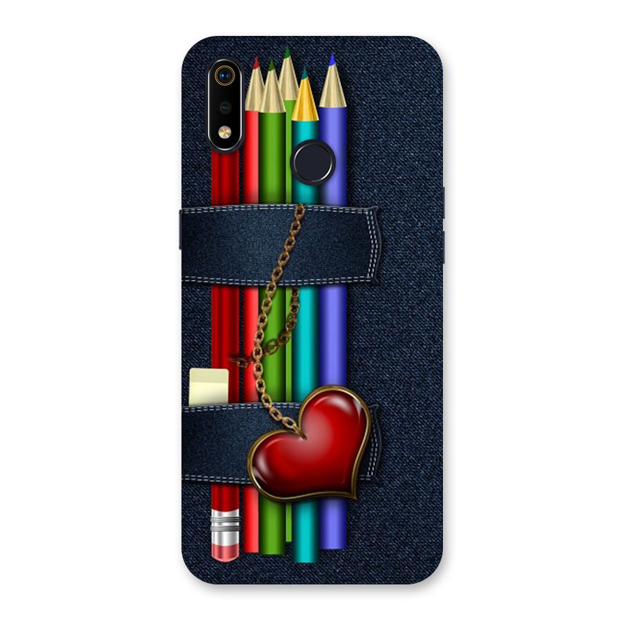 Denim Colorful Pencils Back Case for Realme 3i