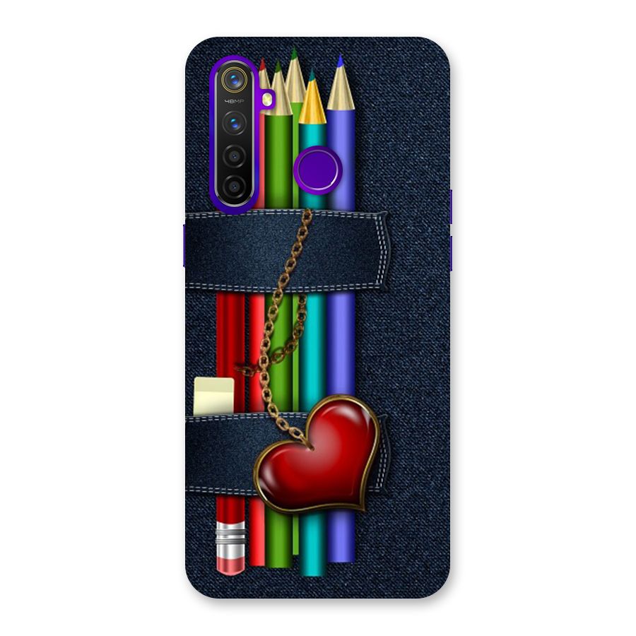 Denim Colorful Pencils Back Case for Realme 5 Pro