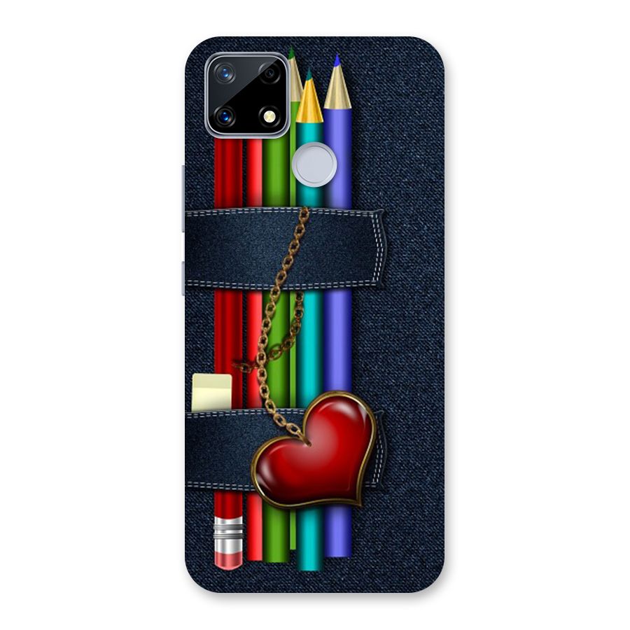 Denim Colorful Pencils Back Case for Realme Narzo 20