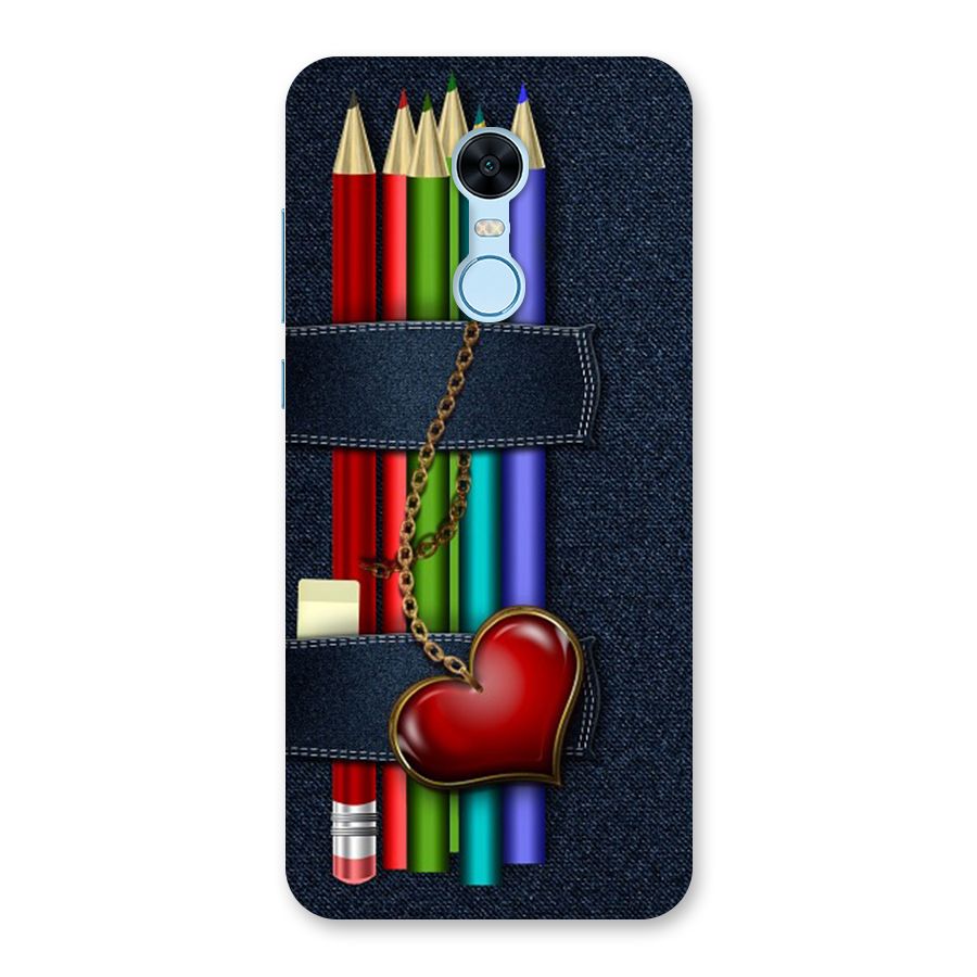 Denim Colorful Pencils Back Case for Redmi Note 5