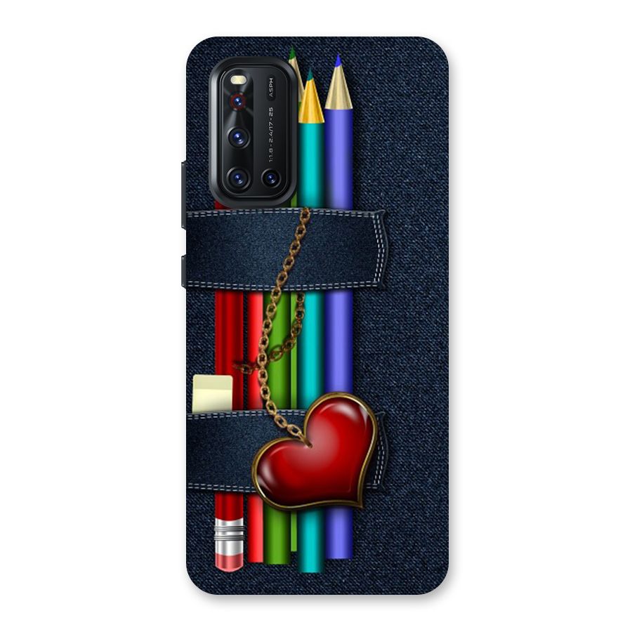 Denim Colorful Pencils Back Case for Vivo V19