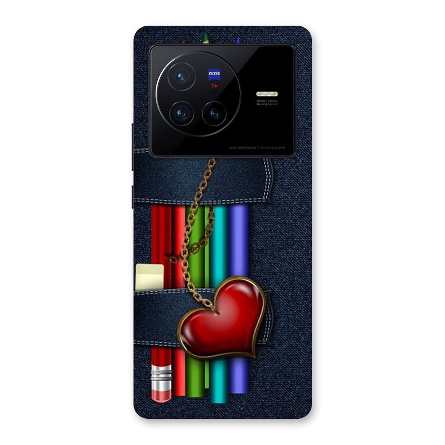 Denim Colorful Pencils Back Case for Vivo X80