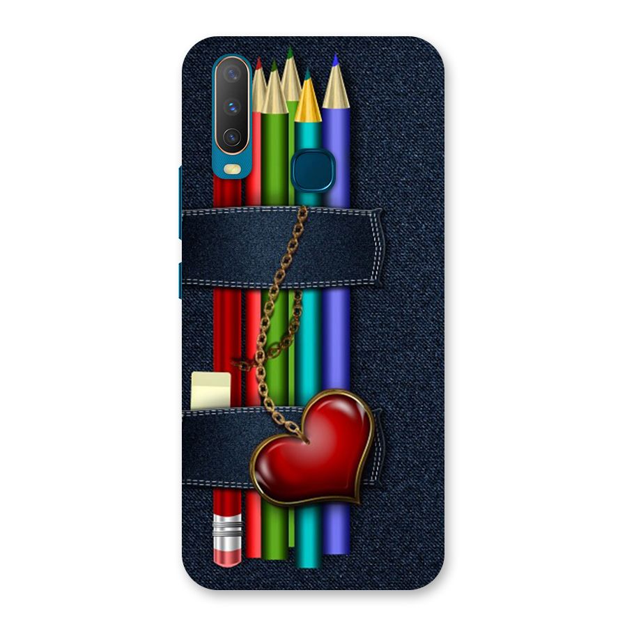 Denim Colorful Pencils Back Case for Vivo Y15